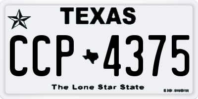 TX license plate CCP4375