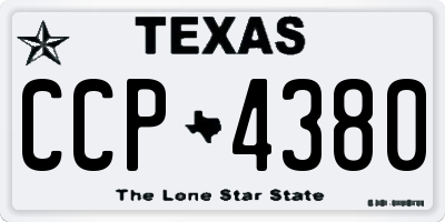 TX license plate CCP4380