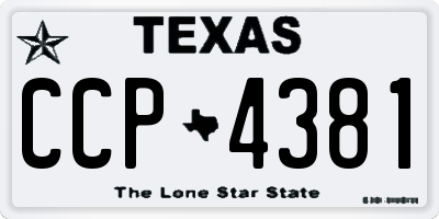 TX license plate CCP4381
