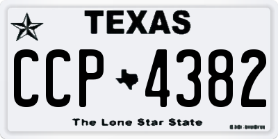 TX license plate CCP4382