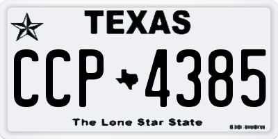 TX license plate CCP4385