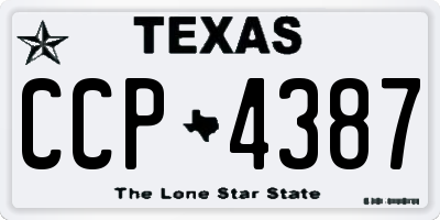 TX license plate CCP4387