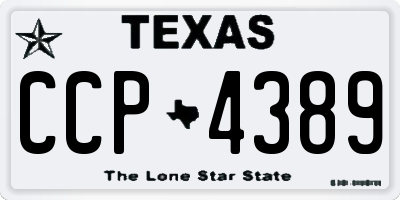 TX license plate CCP4389