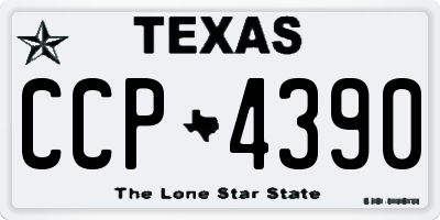 TX license plate CCP4390
