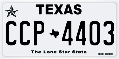 TX license plate CCP4403