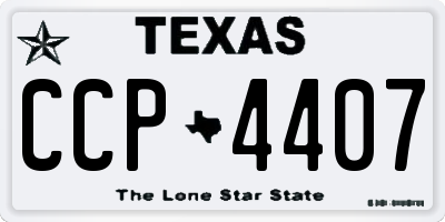 TX license plate CCP4407