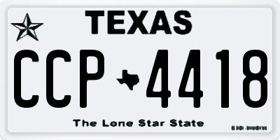 TX license plate CCP4418