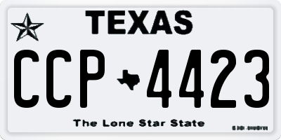 TX license plate CCP4423