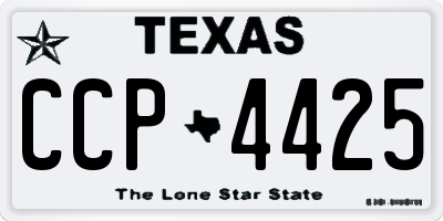 TX license plate CCP4425