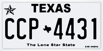 TX license plate CCP4431