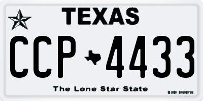 TX license plate CCP4433