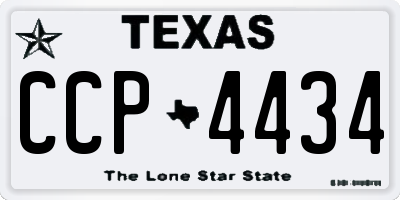 TX license plate CCP4434