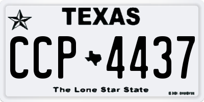 TX license plate CCP4437