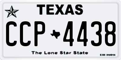 TX license plate CCP4438