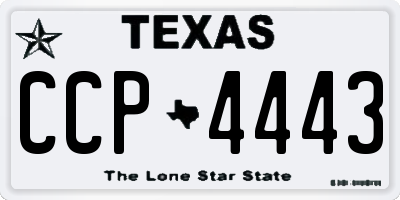 TX license plate CCP4443