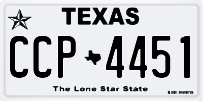 TX license plate CCP4451