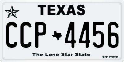 TX license plate CCP4456