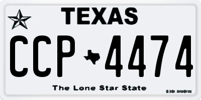 TX license plate CCP4474