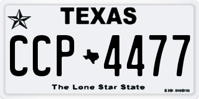 TX license plate CCP4477
