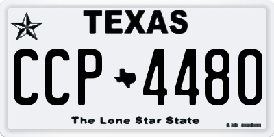 TX license plate CCP4480