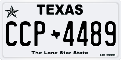 TX license plate CCP4489