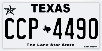 TX license plate CCP4490