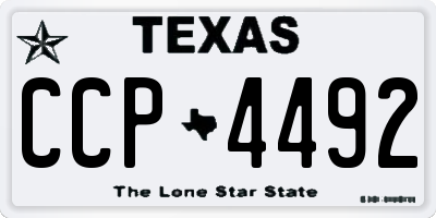 TX license plate CCP4492