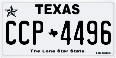 TX license plate CCP4496