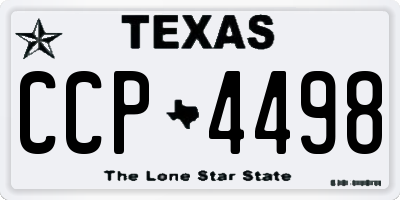 TX license plate CCP4498