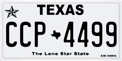 TX license plate CCP4499