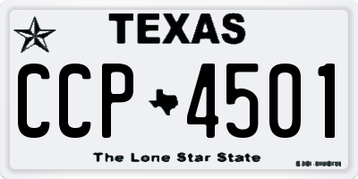 TX license plate CCP4501