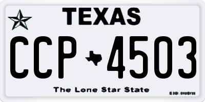 TX license plate CCP4503