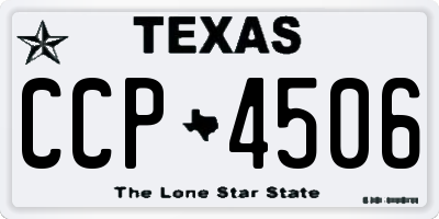 TX license plate CCP4506