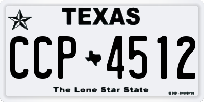 TX license plate CCP4512