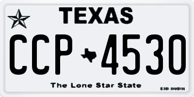 TX license plate CCP4530