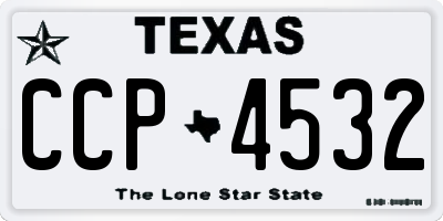 TX license plate CCP4532