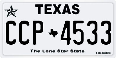 TX license plate CCP4533