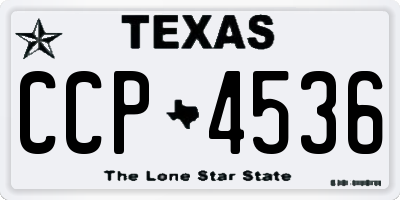 TX license plate CCP4536