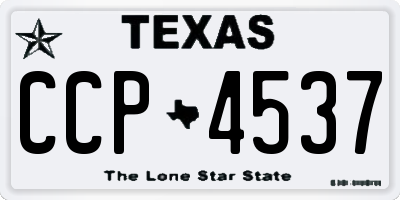 TX license plate CCP4537