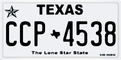 TX license plate CCP4538