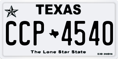 TX license plate CCP4540