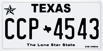 TX license plate CCP4543