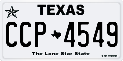 TX license plate CCP4549