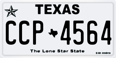 TX license plate CCP4564