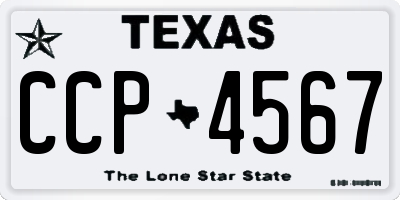 TX license plate CCP4567