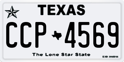 TX license plate CCP4569