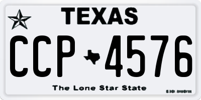 TX license plate CCP4576