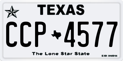 TX license plate CCP4577