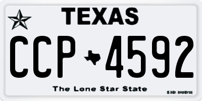 TX license plate CCP4592