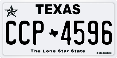 TX license plate CCP4596